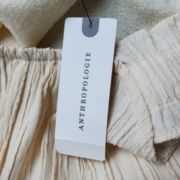 Anthropologie Current Air Cream Ruffled Top Size Small - Picture 11 of 12